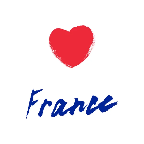 Francia, vector de letras a mano. Caligrafía moderna pluma y tinta . — Archivo Imágenes Vectoriales