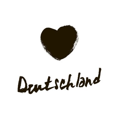 El metin 'Deutschland' çizdi. Elle çizilmiş Alman kartpostal, ca