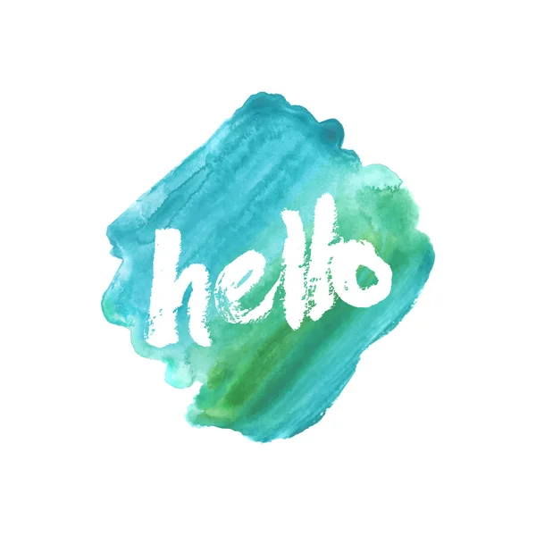 ¿Hola? Las cartas escritas a mano. Letras y diseño tipográfico . — Vector de stock