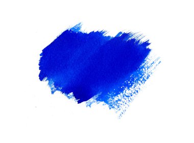 Menekşe Mavi suluboya elle çizilmiş kağıt doku beyaz arka plan üzerinde yuvarlak leke izole. Su damla tasarım öğesi afiş, yazdırma için