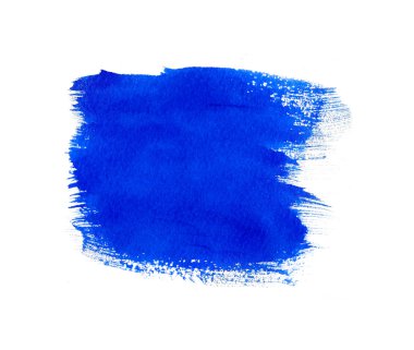 Menekşe Mavi suluboya elle çizilmiş kağıt doku beyaz arka plan üzerinde yuvarlak leke izole. Su damla tasarım öğesi afiş, yazdırma için