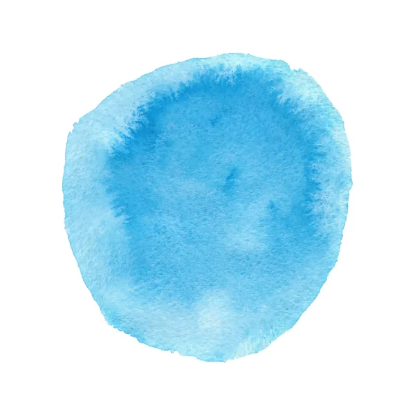 Aquarelle bleue texture de papier dessiné à la main tache ronde isolée sur fond blanc — Image vectorielle