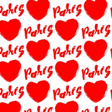 Paris kelime kalp ile. Elle çizilmiş harfler. Yazı ve Tipografik Tasarım.