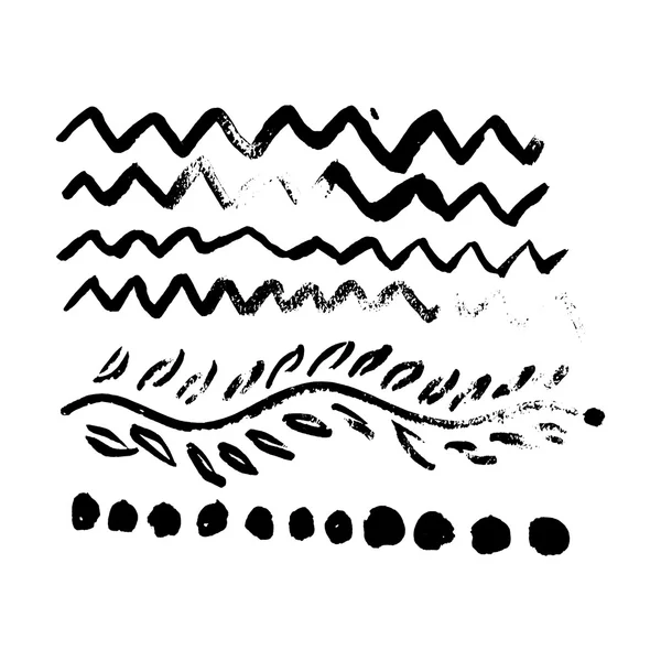 Colección de pinceles de arte vectorial. Cepillos grunge personalizados hechos a mano con bordes rugosos . — Archivo Imágenes Vectoriales