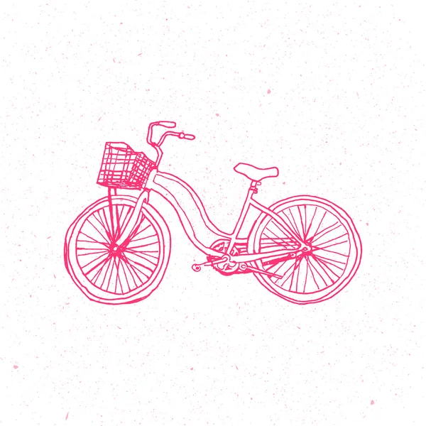 Linda bicicleta rosa aislada sobre fondo blanco. Véase también la versión vectorial — Vector de stock