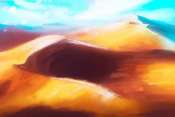 ทะเลทรายภ ภาพวาดศ ลปะด ตอล — ภาพถ่ายสต็อก