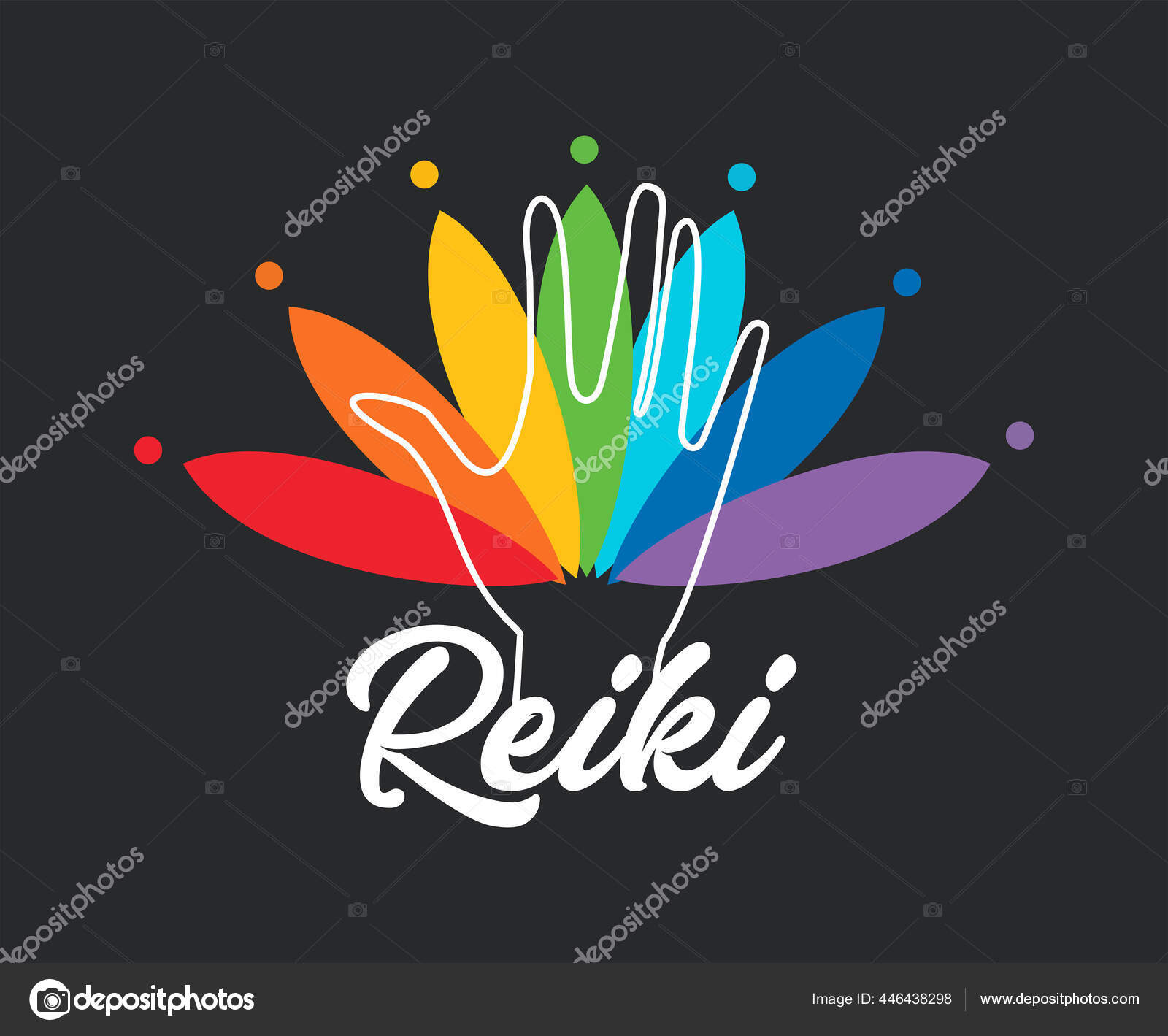 Sacred geometry. Reiki symbol. Reiki vector logo. Spiritual practice