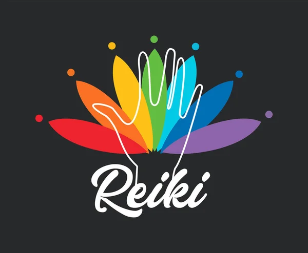 Geometria sacra. Simbolo Reiki. Logo vettoriale Reiki. Pratica spirituale. — Vettoriale Stock