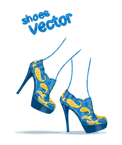 Zapatos azules para mujer de moda — Vector de stock