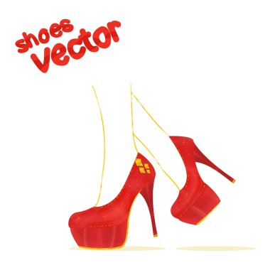 Kırmızı ayakkabılı kadın bacakları