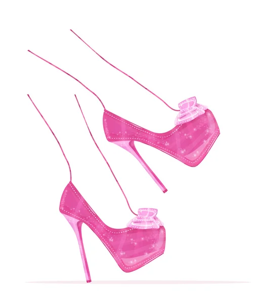 Mode-Vektor rosa Frauenschuhe — Stockvektor