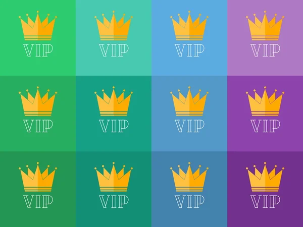 Logotipos VIP definidos em estilo plano e vetor de estilo de linha em cores brilhantes — Vetor de Stock