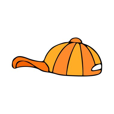 Yaz şapkası çizgi film vektör ikonu. Beyzbol şapkası izole edilmiş görüntü.