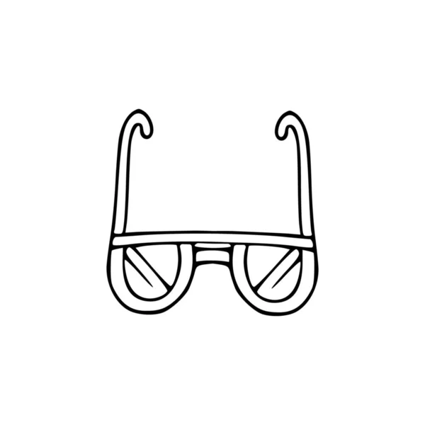 Ilustrace Čmáranicových Brýlí Vtipné Sluneční Brýle Vektor Izolované Ruční Kreslení — Stockový vektor