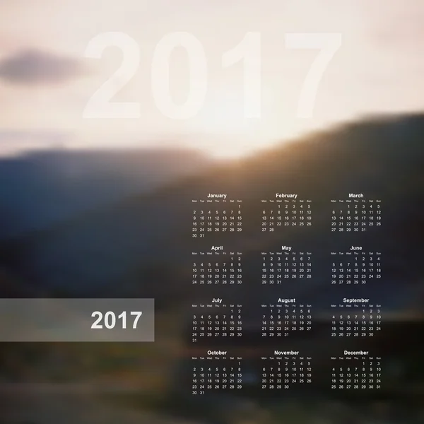 Calendar monthly 2017 — Stock Vector