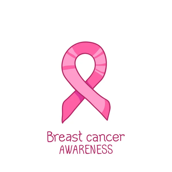 Cinta rosa, símbolo internacional de la conciencia sobre el cáncer de mama — Vector de stock