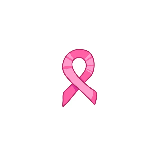 Pink ribbon, international symbol of breast cancer awareness — Stock Vector