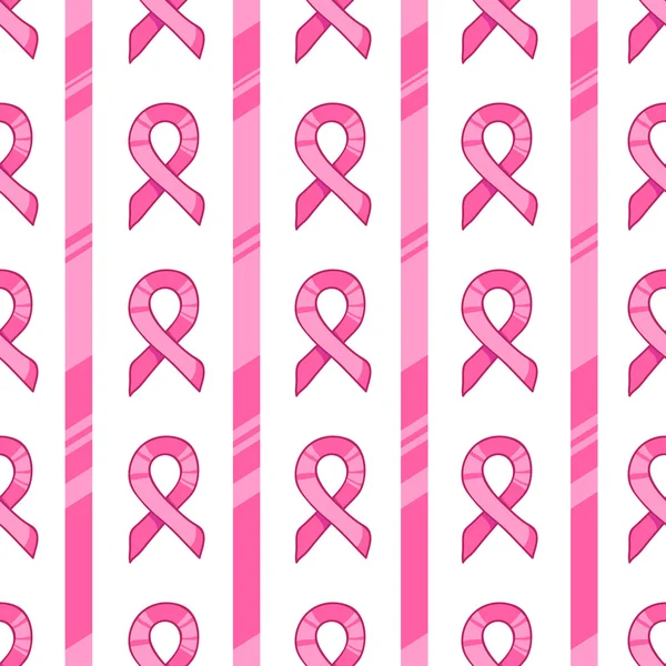 Pink ribbon, international symbol of breast cancer awareness — Stock Vector