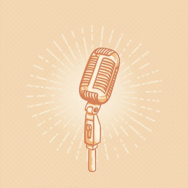 Ретро Золотий мікрофон — стокове фото