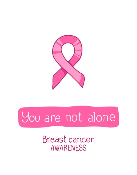 Cinta rosa, símbolo internacional de la conciencia sobre el cáncer de mama — Vector de stock