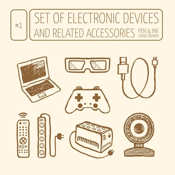 Elektronik cihazların Icons set