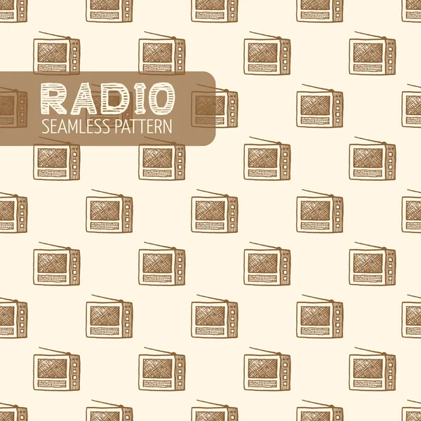 Velho padrão sem costura rádio —  Vetores de Stock