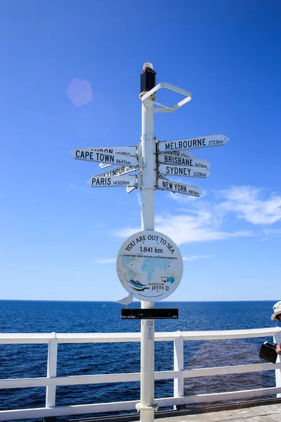 Busselton Jetty Forseshore Busselton Jetty 1841 Metre Uzunluğundaki Güney Yarımküredeki — Stok fotoğraf