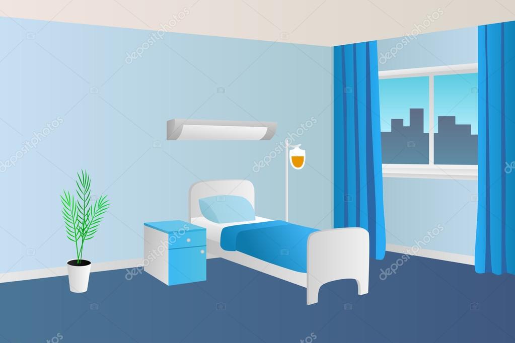 Hospital ward clinic room interior illustration vector — Archivo