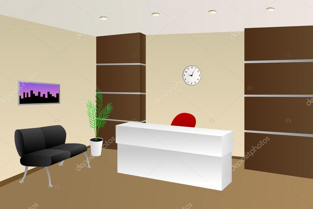 Sala recepcion oficina | Vector de ilustración gabinete de silla de ... Sala recepcion oficina | Vector de ilustración gabinete de silla de ...