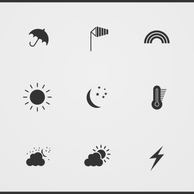 Hava siluet simge seti