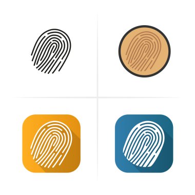 Parmak izi simgesi. İzole vektör çizimler.