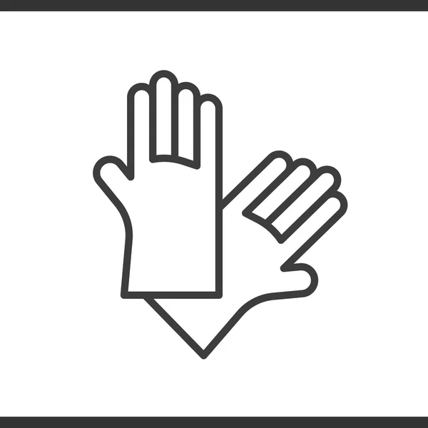Линейный значок латексных перчаток. Тонкая линия — стоковый вектор
