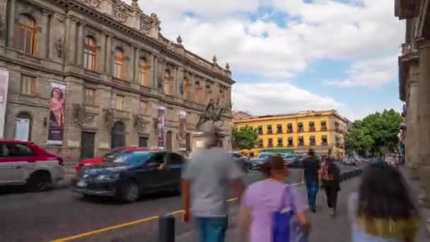 Ciudad México Nov 2020 Día Transición Noche Hiperlapso Estatua Ecuestre — Vídeo de stock