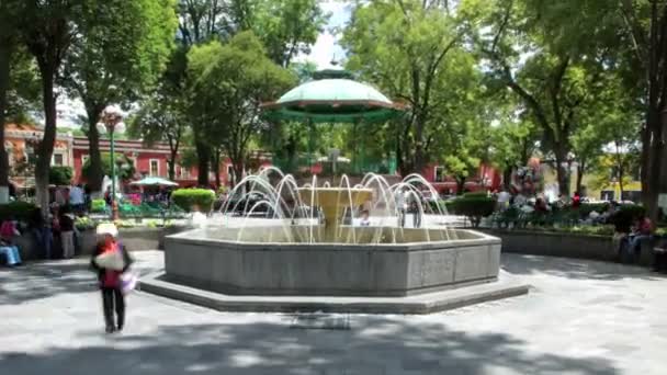 Tlaxcala, Messico-agosto 2014: TIME LAPSE-DOLLY IN. Parco principale in centro — Video Stock