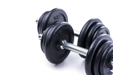 Siyah ve krom klasik halter