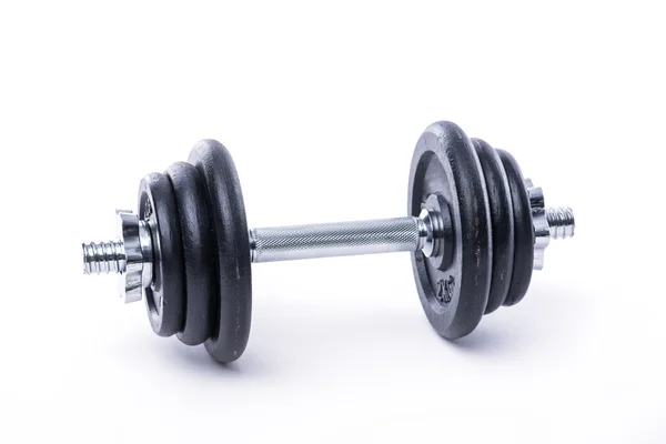 Black and chrome classic dumbbell — Stock Photo, Image