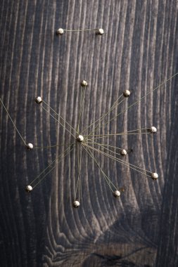 Web grupları ve bekarlar arasındaki bağlantıları gösteren tel,