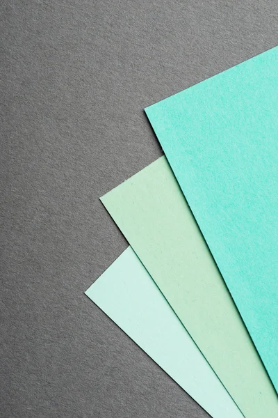 Feuille de papier couleur menthe sur le fond gris — Photo