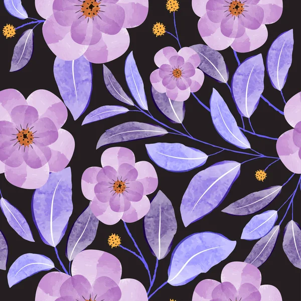 Floral seamless pattern with watercolor style