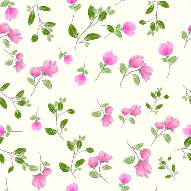 Beyaz arkaplanda gül konsepti olan çiçek desenini tekrarla