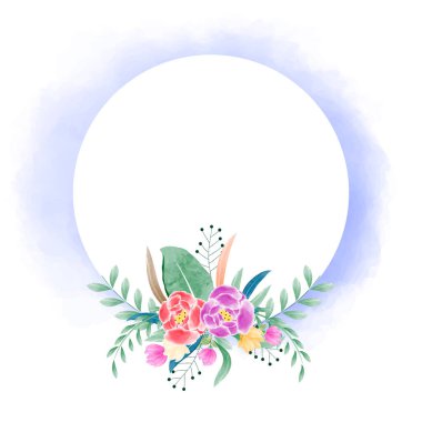 Beyaz arkaplanda çiçek rengi çerçeve