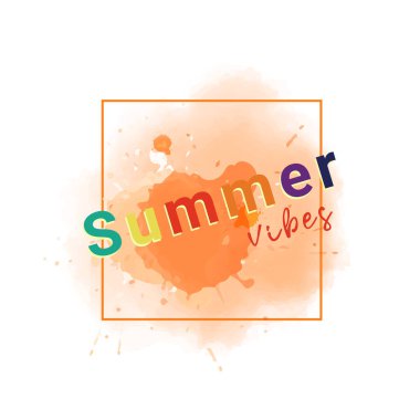 Suluboya arkaplanda kare çerçeve