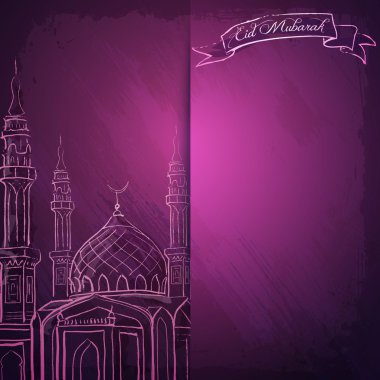Eid Mubarak tebrik kartı ve İslam afiş arka plan