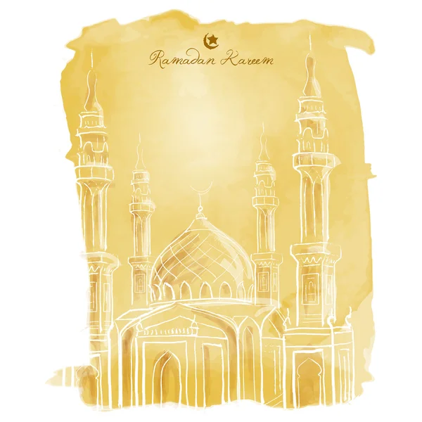Ramadán Kareem fondo plantilla de saludo islámico — Archivo Imágenes Vectoriales