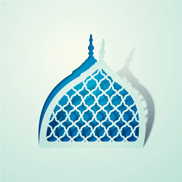 Islamisk bakgrund design moské Dome symbol med arabiska mönster — Stock vektor