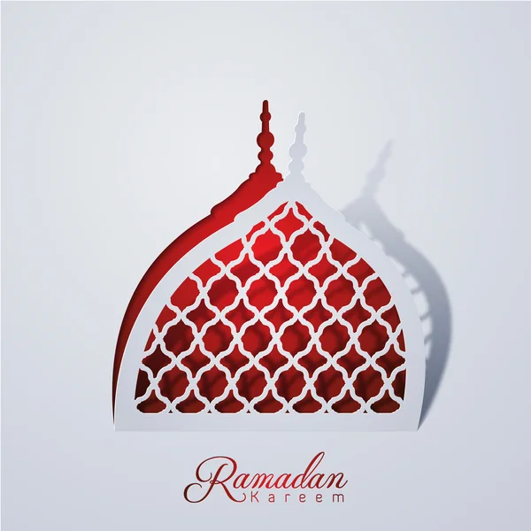 Ramadán Kareem diseño de fondo símbolo de cúpula de mezquita con patrón árabe — Vector de stock