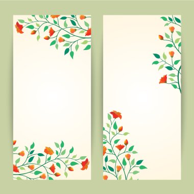 Güzel Vektör İllüstrasyon Çiçek Afiş Arka Plan Şablonu