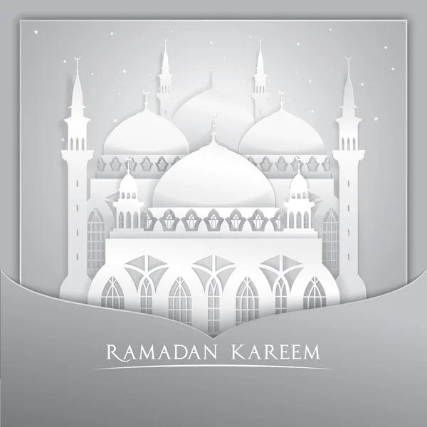 Ramazan kareem çokgen çizgi parlayan cami İslam kutlaması — Stok Vektör