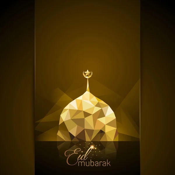 Eid Mubarak mesquita islâmica cúpula saudação fundo — Vetor de Stock