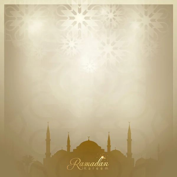 Ramadán Kareem fondo saludo islámico — Vector de stock